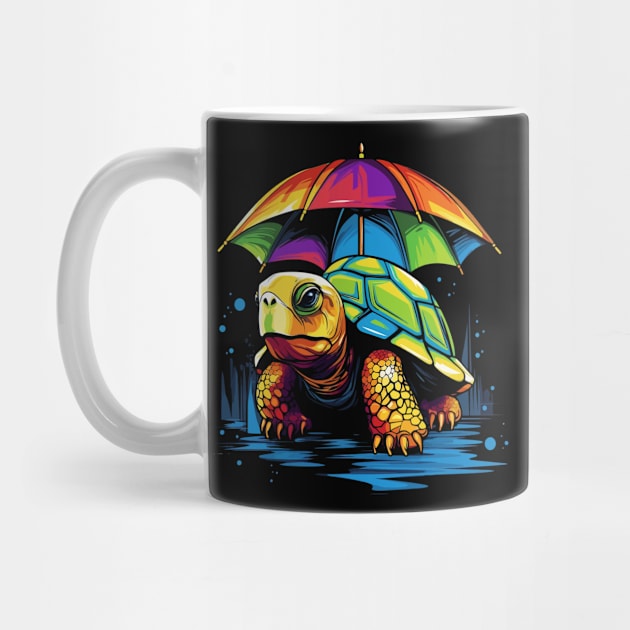 Tortoise Rainy Day With Umbrella by JH Mart